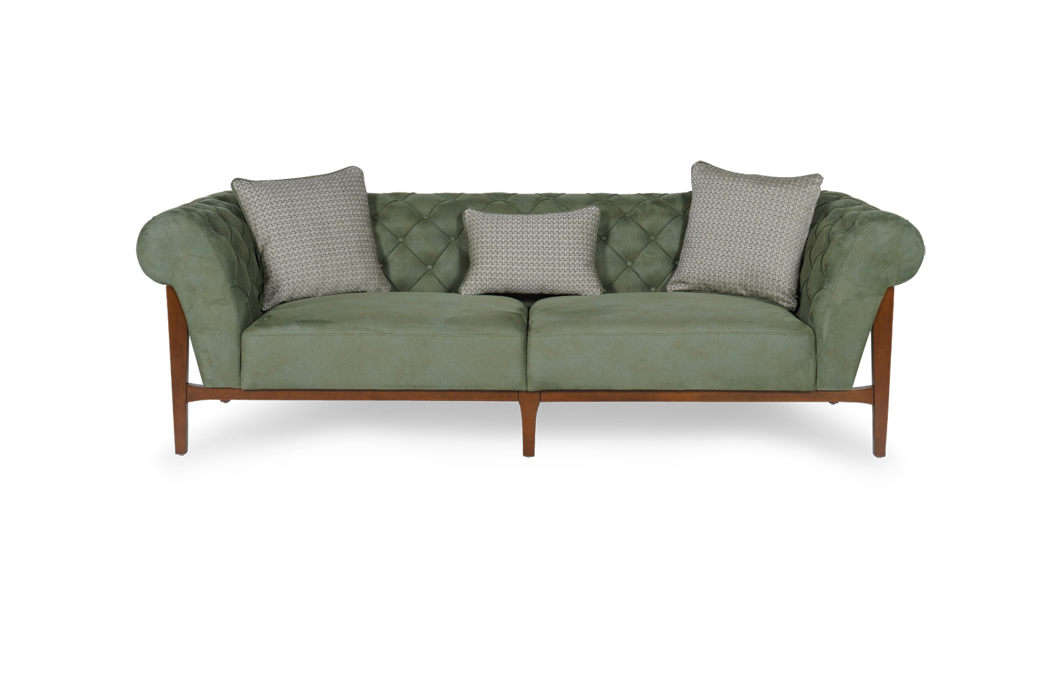 Wooden 3 Seater Sofa - Image 4