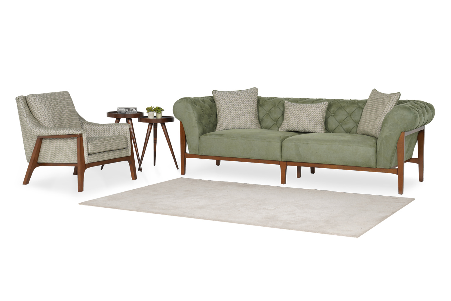Wooden 2 Seater Sofa - Image 2