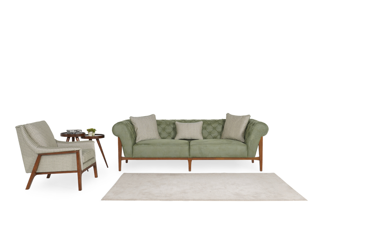 Wooden 3 Seater Sofa - Image 3