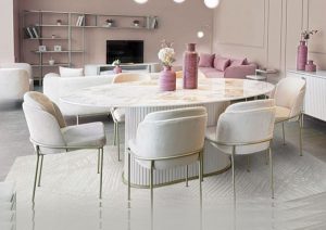 Blush Oval Dining Tables