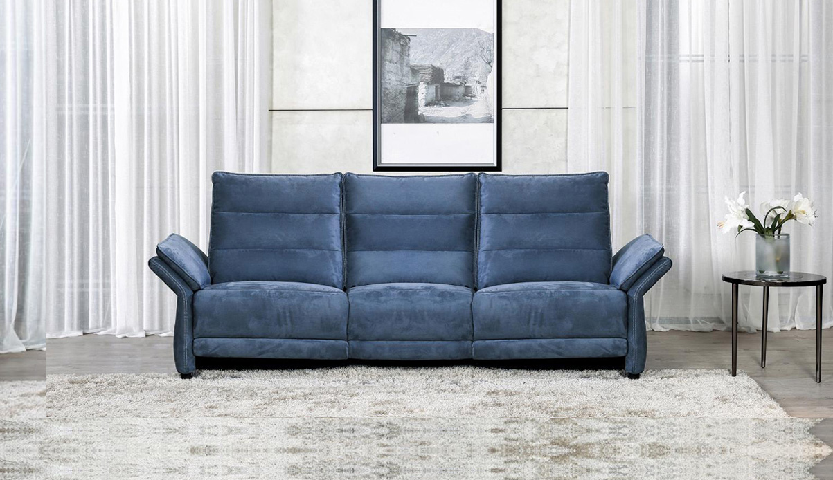 Casper Blue 4 Seater Sofa